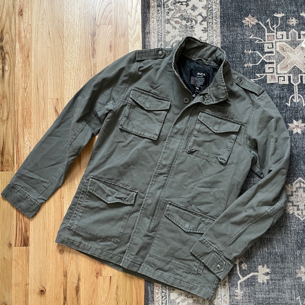 RVCA Men's Green Utility M65 Jacket Medium